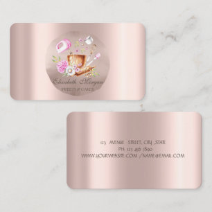 Whisk Flowers Rose Gold Kreis Visitenkarte