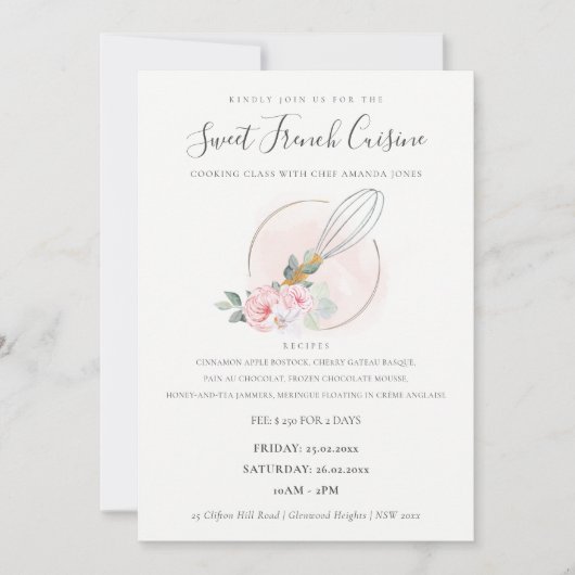 Whisk Holz Blumengebäck Küche Klasse laden Dankeskarte (Vorderseite)