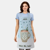 Whisk, Mix, Smile Cute Cocoa Cup Name Christmas Schürze (Getragen)