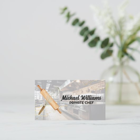 Whisk Rolling Button | Backrestaurant Küche Visitenkarte (Stehend Vorderseite)
