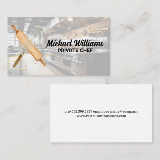 Whisk Rolling Button | Backrestaurant Küche Visitenkarte (Vorne/Hinten)