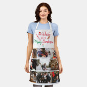 Whisk Sie frohen Weihnachten Custom 9 Foto Collage Schürze (Getragen)