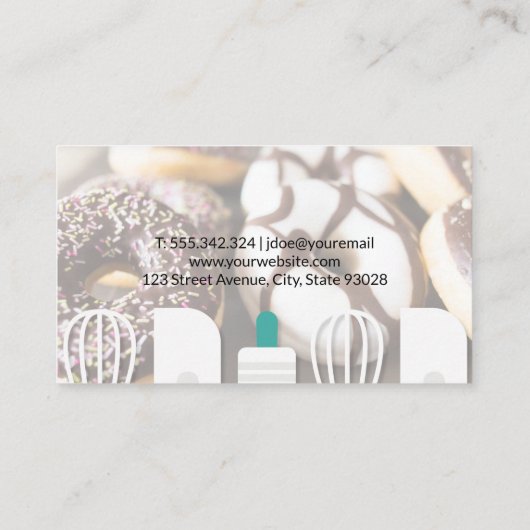 Whisk Spatula Rolling Button | Donuts Visitenkarte (Rückseite)
