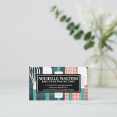 Whisk Spatula Rolling Button | Picnic Table Backgr Visitenkarte (Stehend Vorderseite)