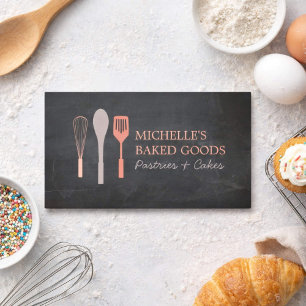 WHISK SPOON SPATULA LOGO Bakery Business Card Visitenkarte