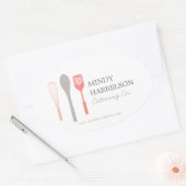 WHISK SPOON SPATULA LOGO II für Bäckerei, Catering Ovaler Aufkleber (Umschlag)