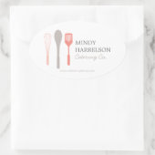 WHISK SPOON SPATULA LOGO II für Bäckerei, Catering Ovaler Aufkleber (Tasche)