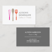 WHISK SPOON SPATULA LOGO III für Bäckerei, Caterin Visitenkarte (Vorne/Hinten)