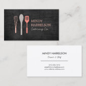 WHISK SPOON SPATULA on Black Wood Bäckerei, Cateri Visitenkarte (Vorne/Hinten)