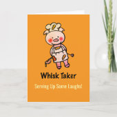 Whisk Taker Pig | Funny Cook Birthday Card Karte (Vorderseite)