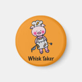 Whisk Taker Pig - Funny Koch Design Magnet (Vorne)