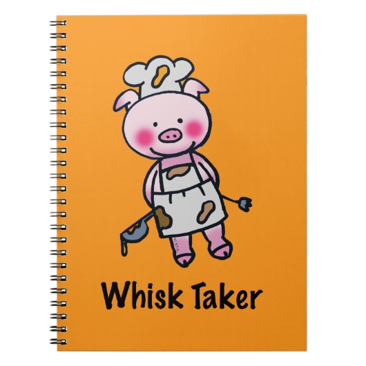 Whisk Taker Pig - Funny Koch Design Notizblock (Vorderseite)
