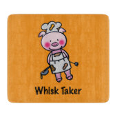 Whisk Taker Pig - Funny Koch Design Schneidebrett (Vorderseite)