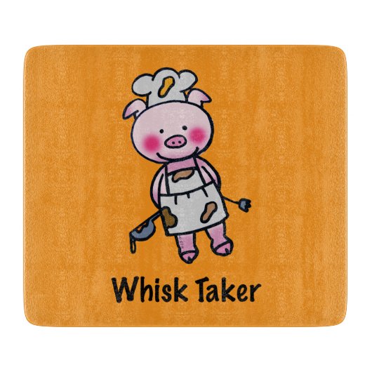 Whisk Taker Pig - Funny Koch Design Schneidebrett (Vorderseite)