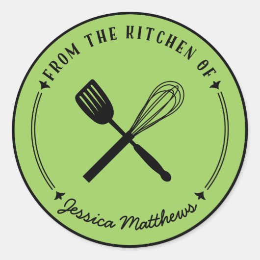 Whisk und Spatula Personalisiert Kitchen Stickers (Vorderseite)