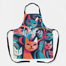 "Whisker Cats" Abstrakte Vector Print-Schürze