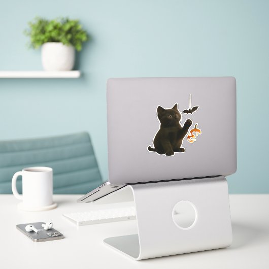 Whisker Hex & Lantern Glow Classic T - Shirt Aufkleber (Laptop auf Schreibtisch)