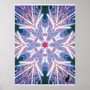 Whisker-Kinetische-Collage-Kaleidoskop-Poster Poster