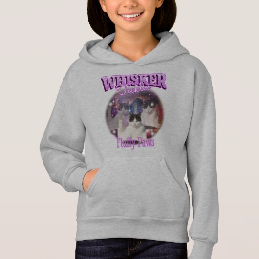 WHISKER-Knöpfe und schnörkellose Pfoten Hoodie (Vorderseite)