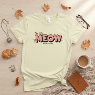 Whisker-Typografie-Design – MEOW Minimalistische K T-Shirt
