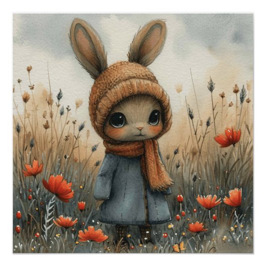 Whisker Waltz: Ein bisschen Whimsy Bunny Poster (Vorderseite)