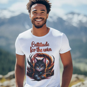 Whisker Whimsy: Cattitude for Win T-Shirt