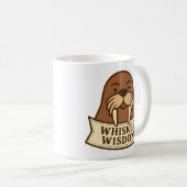 Whisker Wisdom Cute Jovial Walrus Mascot Cartoon Kaffeetasse (VorderseiteRechts)