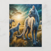 Whisker Wonderland: Feline Family Frolic Postkarte (Vorderseite)