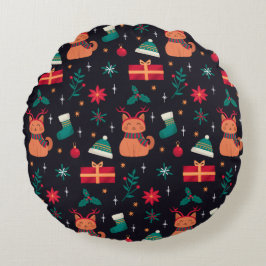 Whisker Wonderland Rundes Kissen