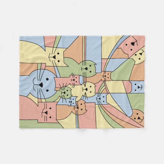 Whisker Wonders' Cats Fleecedecke (Vorderseite (Horizontal))