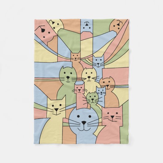 Whisker Wonders' Cats Fleecedecke (Vorderseite)
