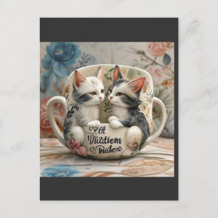 Whisker Wonders: Feline Freundschaft für immer Postkarte