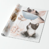 Whisker Wonders Watercolor Cats Wrapping Paper Geschenkpapier (Ungerollt)