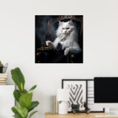 Whiskered Cat Wonders: Digital Cat Portraits Poster (Heimbüro)
