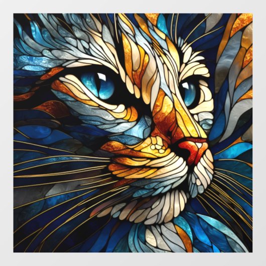Whiskered Elegance - AI Fensteraufkleber (Blatt)