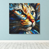 Whiskered Elegance - KI-generierte Katze Leinwanddruck (Insitu (Holzboden))