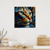 Whiskered Elegance - KI-generierte Katze Poster (Küche)
