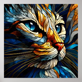 Whiskered Elegance - KI-generierte Katze Poster