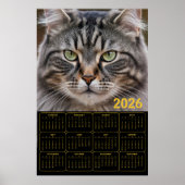 Whiskered Gaze: 2026 Tabby-Kalender Poster (Vorne)