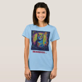 "Whiskered Picasso: Cat Painter Light Blue T-Shirt (Vorne ganz)