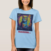 "Whiskered Picasso: Cat Painter Light Blue T-Shirt (Vorderseite)
