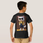"Whiskermate: fröhliche Katze im Pixar-Stil" T-Shirt (Schwarz voll)