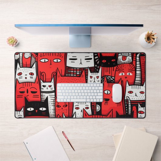 Whiskers and Wonderers: Rot für die Liebhaber der Schreibtischunterlage (Büro 1)