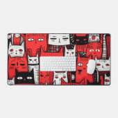 Whiskers and Wonderers: Rot für die Liebhaber der Schreibtischunterlage (Tastatur & Maus)