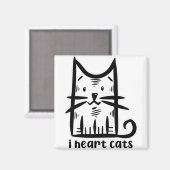 Whiskers Cat, ich hebe Katzen Magnet (Vorderseite/Rückseite)