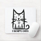 Whiskers Cat, ich hebe Katzen Mousepad (Mit Mouse)