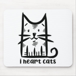 Whiskers Cat, ich hebe Katzen Mousepad