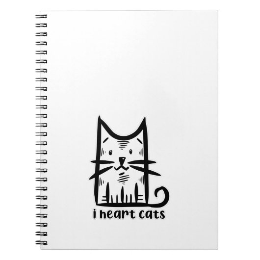 Whiskers Cat, ich hebe Katzen Notizblock (Vorderseite)