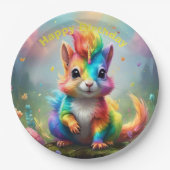 Whiskers des Wunders: Das Regenbogen-Einhorn-Eichh Pappteller (Vorderseite)