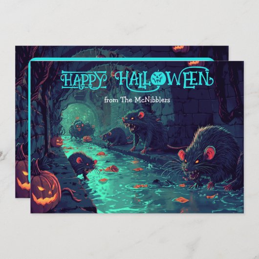 Whiskers & Hexen: Die Kanalisation Soirée-Karte Einladung (Vorne/Hinten)